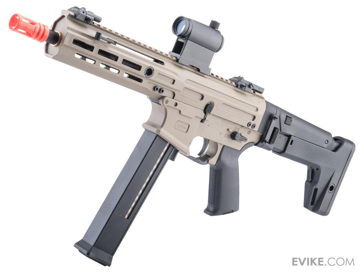 Matrix x Double Eagle UTR45 Airsoft AEG SMG w/ M-LOK Handguard and Falcon Gearbox (Model: 400 FPS / Tan)