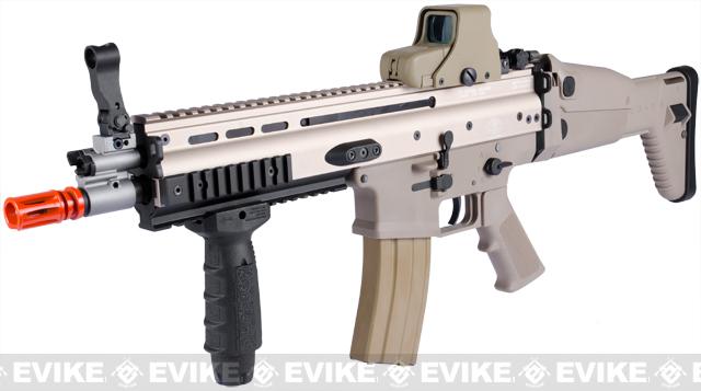 Cybergun FN SCAR® L CQC Airsoft GBB Rifle by WE-Tech (Color: Tan / Green Gas Magazine)