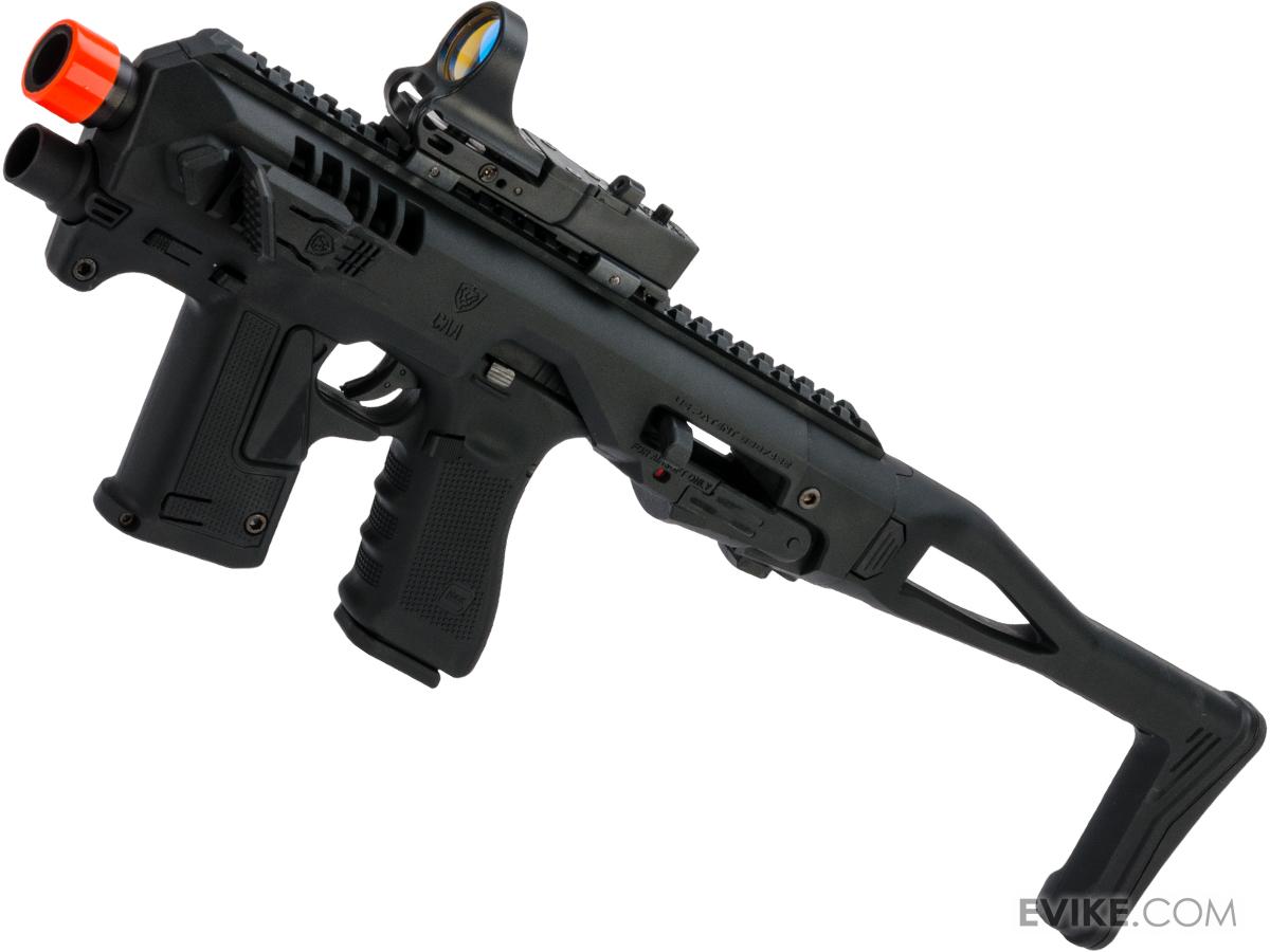 CAA Airsoft Micro Roni Pistol Carbine Conversion Kit with Elite Force GLOCK 17 Airsoft GBB Pistol (Color: Black)